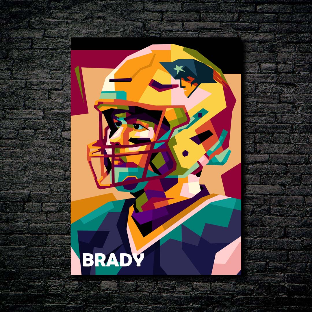 Tom Brady legend Rugby in wpap art