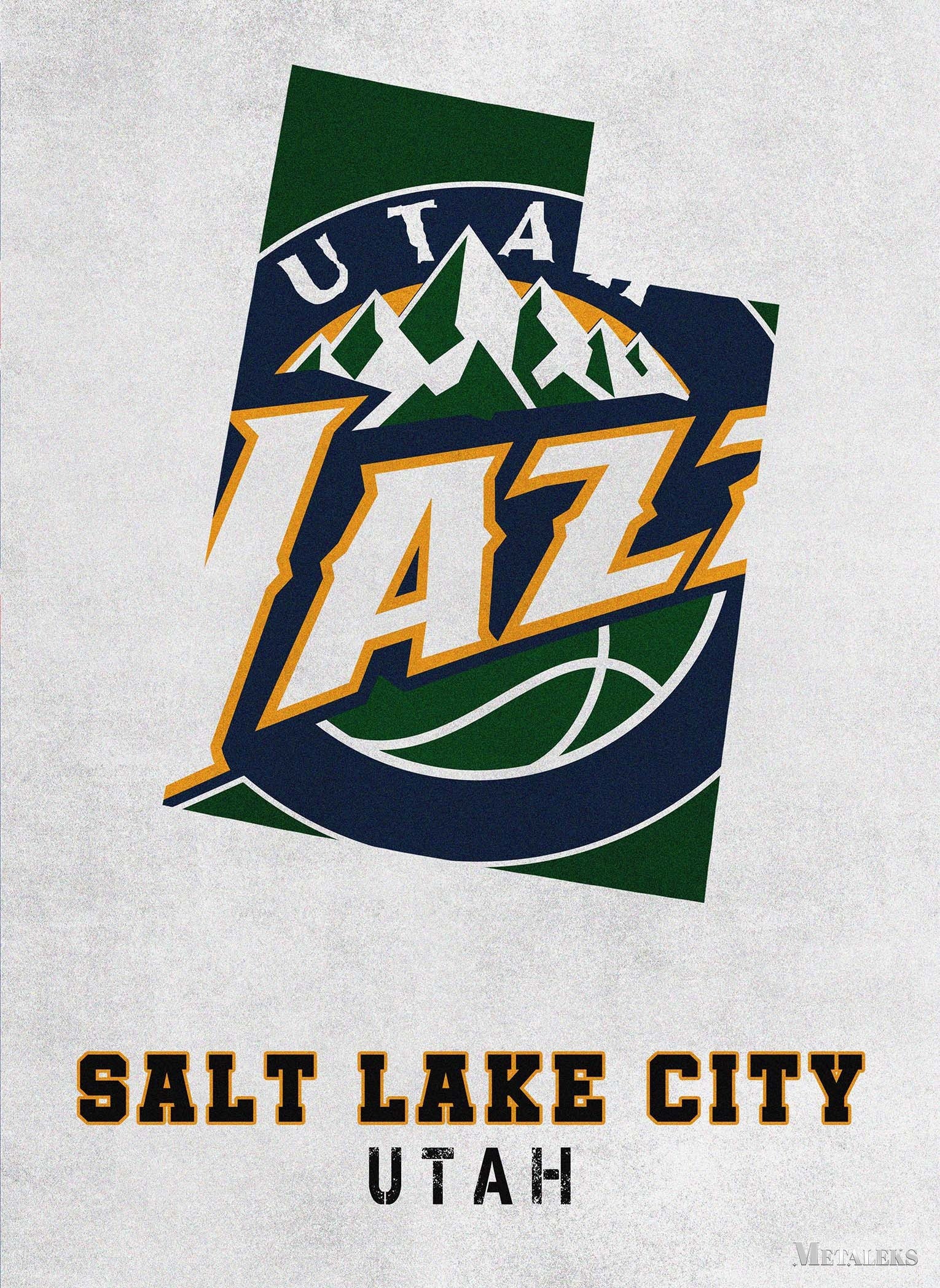 Utah Jazz Salt Lake City Utah State Map