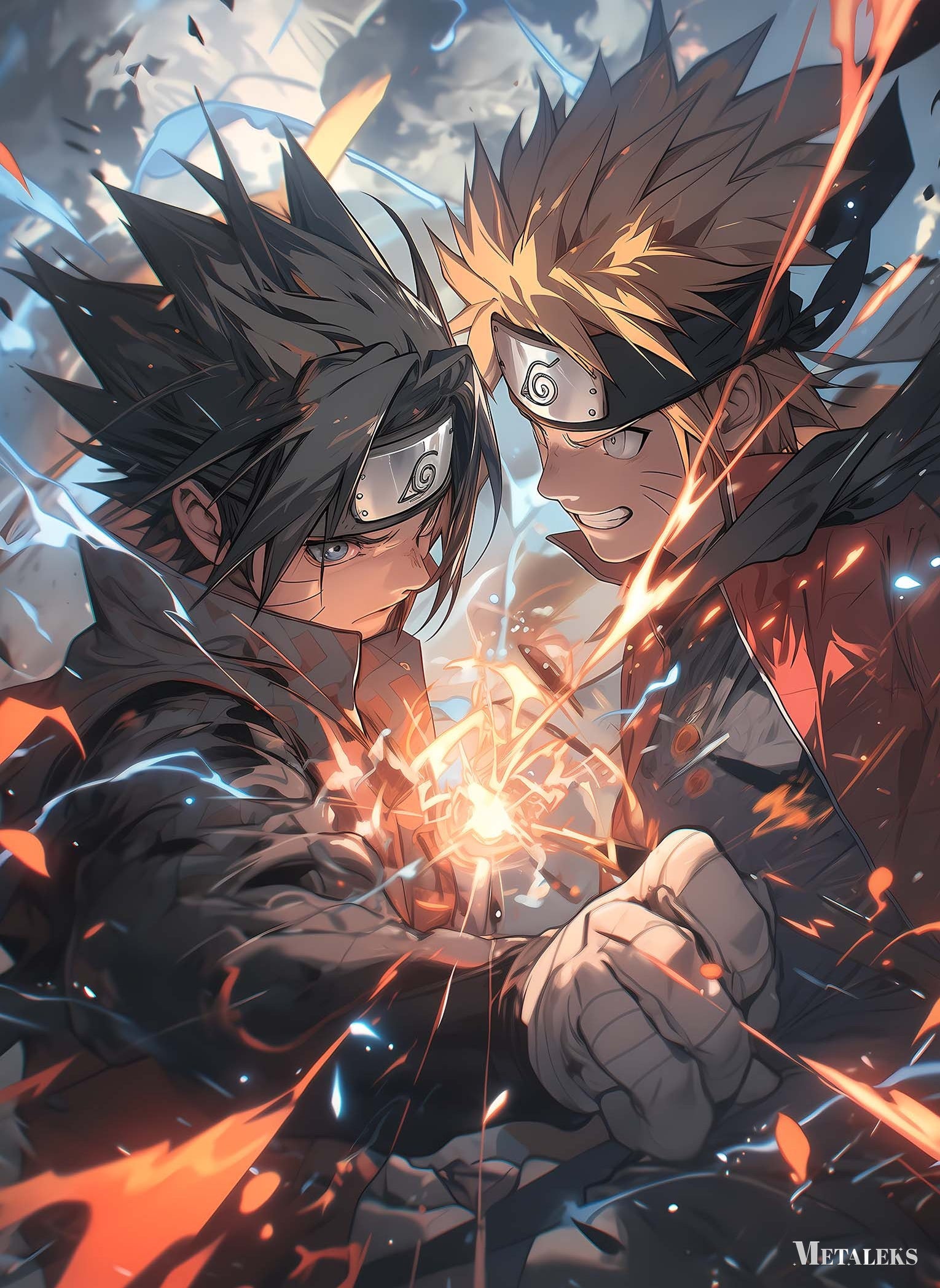 Uzumaki Naruto and Hatake Kakashi