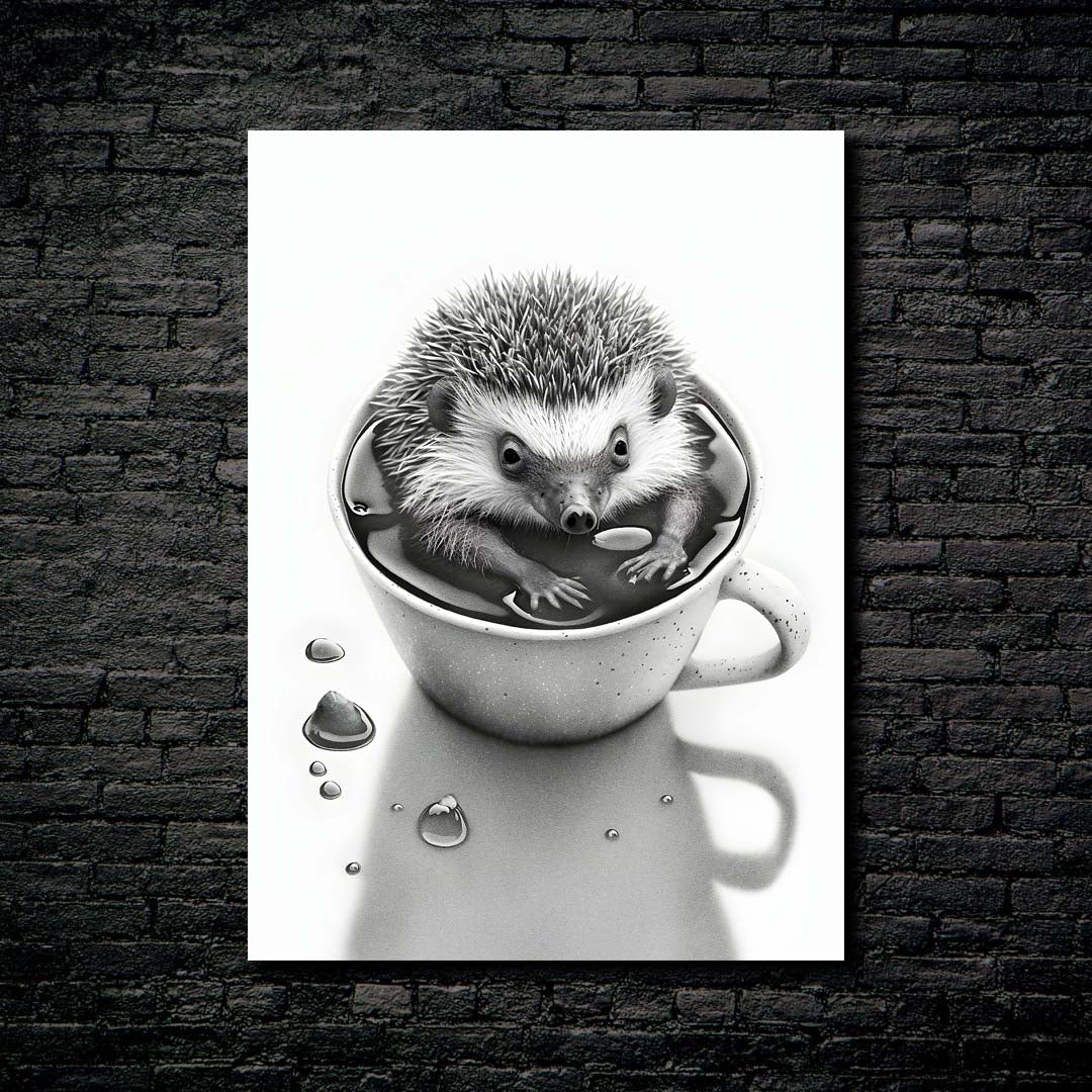 hedgehog in a coffee