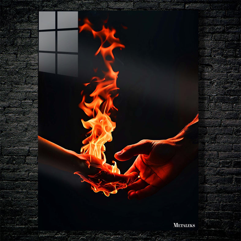 illustration of hot hands burning with fire