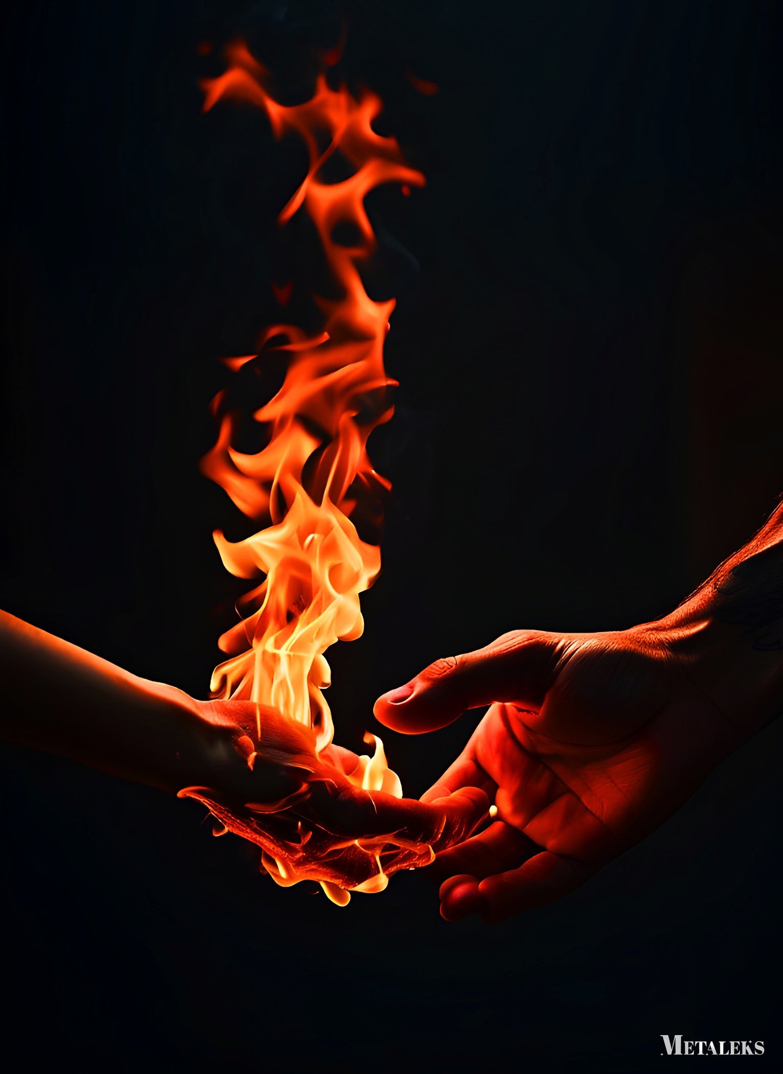 illustration of hot hands burning with fire