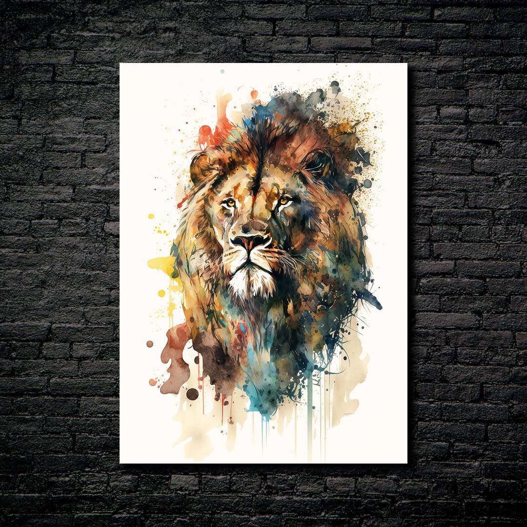 king lion watercolor